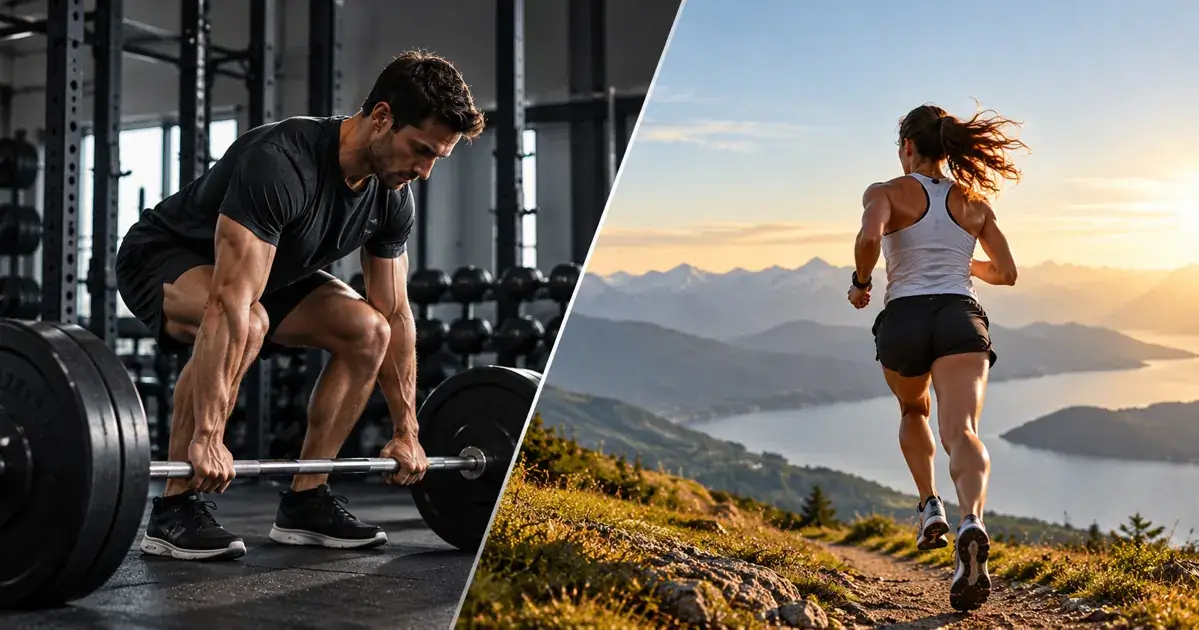 personne qui fait de la musculation et une qui court